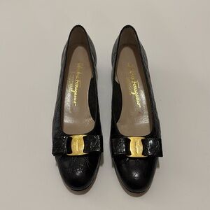 Salvatore Ferragamo Black Italian Heels. Size 8. Condition- 9 out of 10.